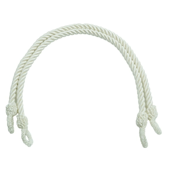 Beautifully Handcrafted Curtain and Drapery Decorative Rope Tieback, 19" Spread (48cm), # RTBSPR19,, Pure White #A1 (Bright White) 1 Pair (Set of 2)