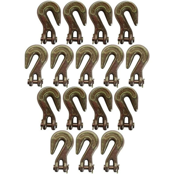 RAParts (16) 5/16" Clevis Grab Hooks Flatbed Truck Trailer Tie Down Tow Chain Hook