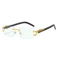 thumbnail image 1 of Typpkmm Fashion Rectangular Sunglasses Men Women Cheetah Brand Designer Rimless Cool Vacation Sun Glasses, 1 of 7