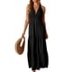 thumbnail image 1 of Pantalones de Vestido Casual para las Mujeres Estilo sin Mangas Sólido V Cuello Vendaje Vestido Largo, Camisas de Vestido Casual para las Mujeres Inspirado Bodycon Maxi de Verano, 1 of 6