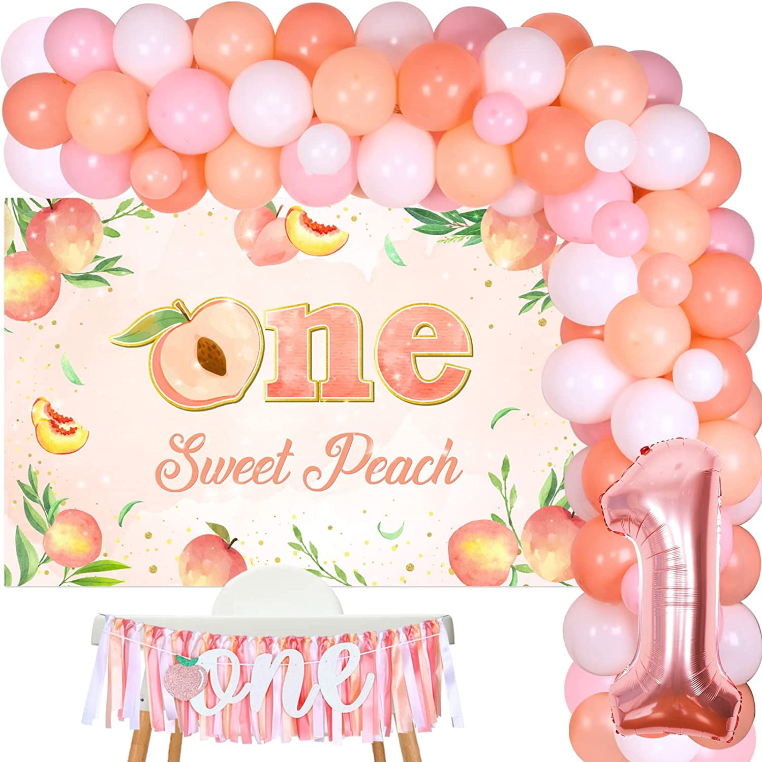 One Sweet Peach Birthday Decorations 1st Birthday for Girls Sweet Peach
