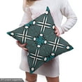 thumbnail image 5 of Ambesonne Ethnic Fabric by the Yard Upholstery, X-Shapes Tribal Motifs Art, 10 Yards, Dark Turquoise and White, 5 of 5