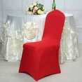 Efavormart 10 PCS Satin Rosette Red Stretch Banquet Spandex Chair Cover Dinning Event Slipcover ...