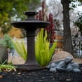 thumbnail image 3 of XBrand 28" BirdBath Water Fountain, 1-Tier, Outdoor, Brown Resin, Auto Shut Off Pump, Decorative Water Fountain, Outdoor Water Feature, Lawn and Garden, 3 of 13