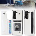 thumbnail image 2 of ELEHOLD Rugged Stand Wallet Case for Samsung Galaxy Z Fold5,with Card Holders Magnetic Button Kickstand Function Pen Slot + Stylus Pen Premium Leather Case for Galaxy Z Fold5 2023,White, 2 of 10