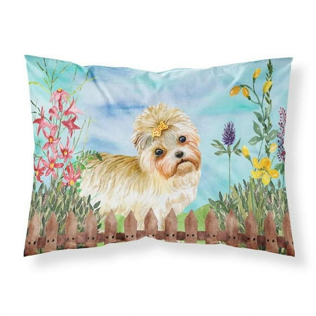 Carolines Treasures CK1230PILLOWCASE Morkie Spring Fabric Standard Pillowcase
