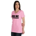 thumbnail image 4 of Inkmeso Hug Me I'm Vaccinated Funny Pro-Vaccine Women Shirt V-neck T-shirt, 4 of 9