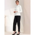 thumbnail image 4 of Blusa elegante de manga larga para oficina y trabajo con cuello levantado para mujer blanco XL, 4 of 6