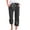 Black, variant on Linen Pants Women Wide Leg Capris Lightweight Stylish Relaxed Fit Wide Leg Beach Pants Elastic Spandex Mid Rise Trousers Feather Print Drawstring with Pockets Pants Gym Party Black