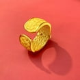 thumbnail image 4 of HOOUN Bague Plaquée Or Jaune texture Tissage d'Argent 24K BAHT Thaï, 4 of 5
