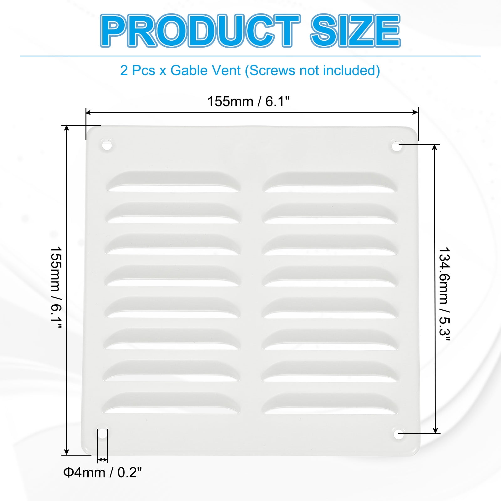 Uxcell Aluminum Vent Cover, Screen Air Grille Ventilation Cover HVAC Louvered Grill for Home Kitchen Fireplace White