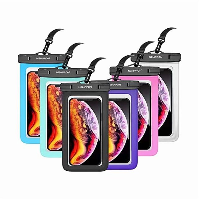 wonima02 6 Pack Waterproof Phone Pouch : Floating Water Proof Dry Bag Case with Lanyard - Underwater Universal Clear Cellphone Holder Large Protector for iPhone Samsung Galaxy for Beach Pool Swimming