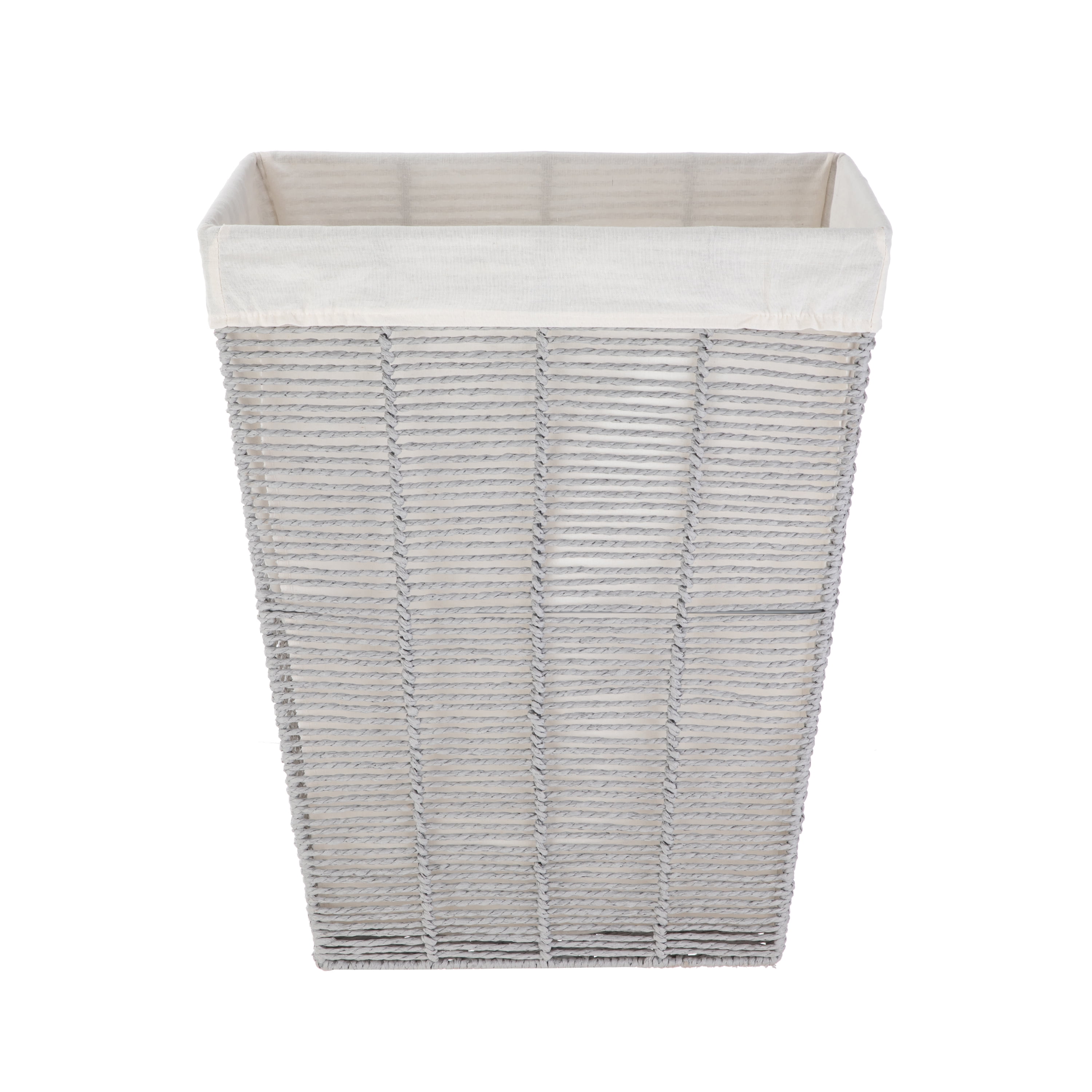 Mainstays Twisted Gray Paper Rope Laundry Hamper with Removable Fabric Liner, Adult