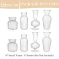 thumbnail image 5 of Glasseam Small Bud Vase in Bulk Clear Glass Optical Ribbed Vases for Table Centerpiece Set of 8, 5 of 8