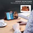 thumbnail image 4 of Google Pixel 5 Case ,Vintage PU Leather Flip Cover Card Slots Magnetic Kickstand Hand Strap Case for Google Pixel 5, 4 of 5