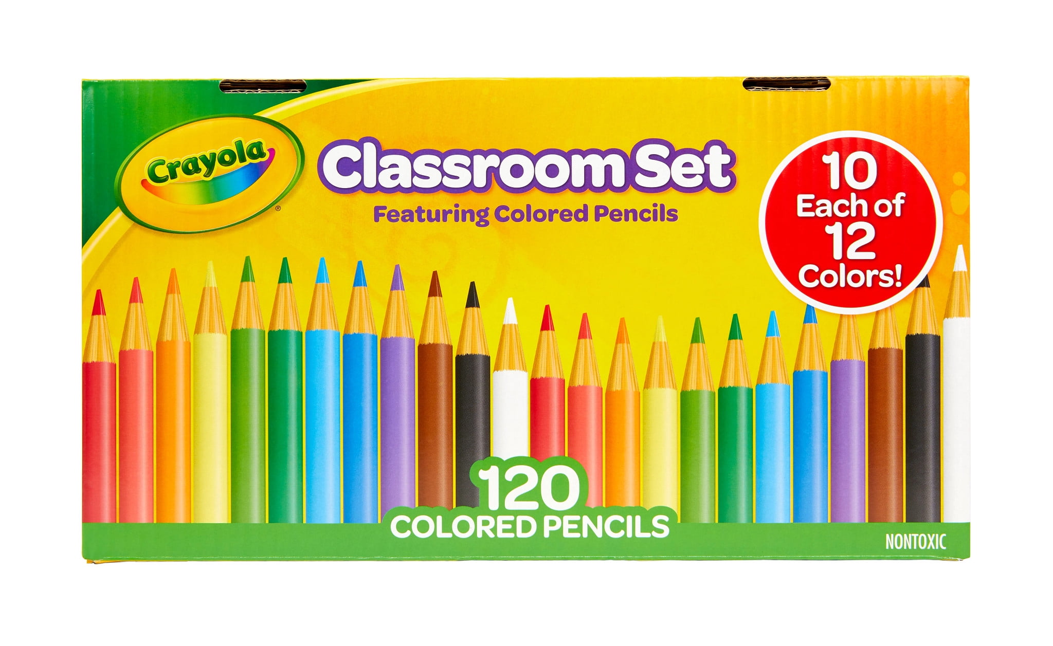 American Crafts 12-Piece Colored Pencil Set - Pre-sharpened, Color-Dipped Ends, 7 Inches Long