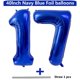 thumbnail image 2 of Globo de foil LVMOQIQIU de 40" número 17 azul marino, 2 of 7
