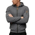thumbnail image 4 of RYDCOT Cargo Hoodie with Zipper Pockets, Midweight Fleece, Full Zip Hooded Sweatshirt for Men Dark Gray, 4 of 8