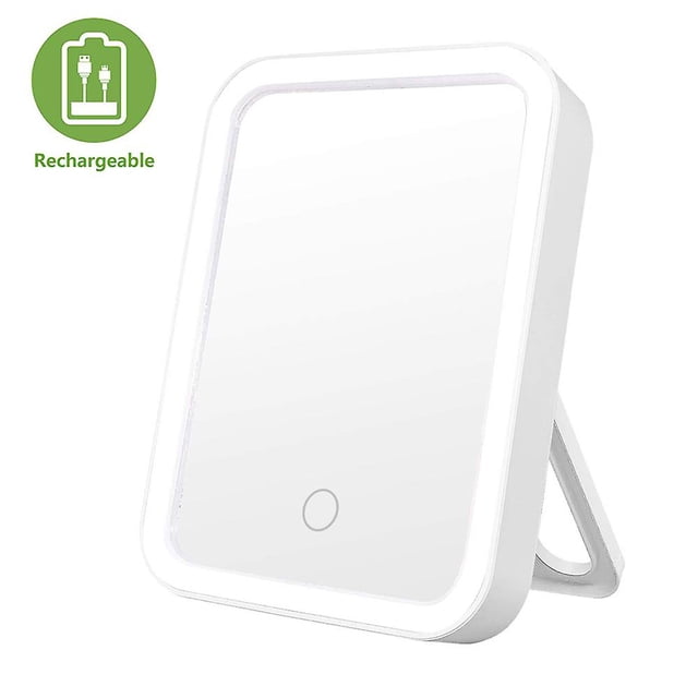 Travel-Sized LED Makeup Mirror, 3 Light Modes, Cordless Vanity Mirror for On-the-Go Glamour