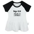 thumbnail image 1 of Hugs 5 Dollars College Is Expensive Funny Dresses For Baby, Newborn Babies Skirts, Infant Princess Dress, 0-24M Kids Graphic Clothes (Black Raglan Dresses, 18-24 Months), 1 of 5