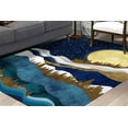 thumbnail image 2 of Landscape Rugs, Housewarming Gift Rug, Gold Rug, Navy Blue Rugs, Kitchen Rug, Minimal Rugs, Mountain Rugs, Salon Decor, Boho Mmountain Rugs, 5.2'x7.5' - 160x230 cm, 2 of 8