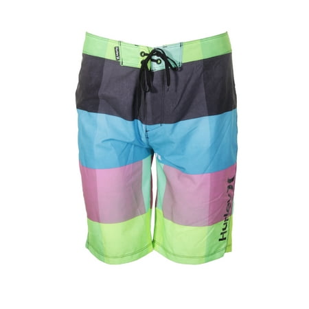 Mens Phantom 60 Block - Hurley Phantom Black Pink Color Blocked Tie Waist Board Shorts 30