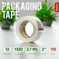 thumbnail image 6 of ROWNAK Clear Heavy Duty Packaging Tape- 12 Rolls, 2.0 in.Wide x 110 Yards, 2.7mil Thick, 6 of 10