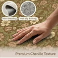 thumbnail image 6 of ODIKA 3'x5' Washable Throw Rug Boho Retro Vintage Botanical Vines Moody Tone Distressed Dining for Entryway, Kitchen, Mudroom, Stain Resistant, Low Profile, Non-Slip, 6 of 7
