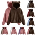 thumbnail image 6 of Ahdbta 2 Pcs Sweatshirts for Kids Cute Teddy Bear Fleece Pullover Tops Solid Color Long Sleeve Casual Warm Thickened Tops, 6 of 6
