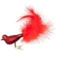 thumbnail image 4 of Northlight Glitter Winged Bird with Tail Clip On Glass Christmas Ornament - 5.5" - Red Orange, 4 of 6