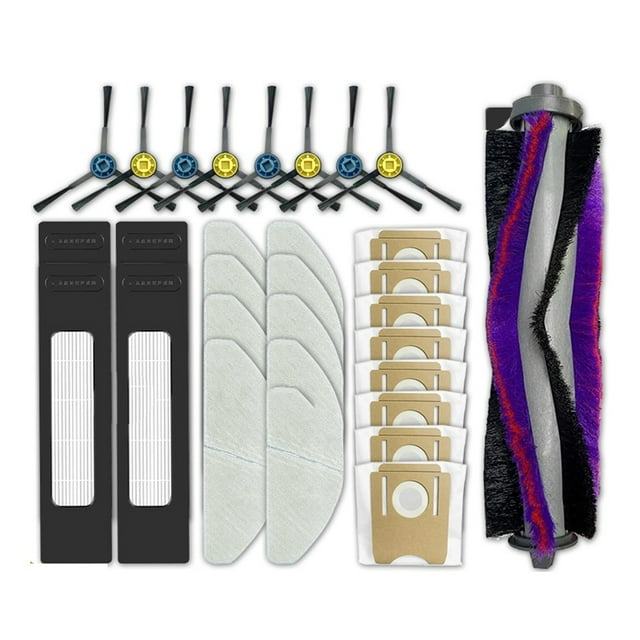 Compatible avec Compatible avec Midea S8+ Plus, CLIEN T24, ThinkAir RV50 Pro Pièces de Rechange Accessoires Brosse Principale Latérale Filtre Vadrouille Sac à Poussière