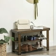 thumbnail image 6 of 3-Tier Shoe Rack Bench, Hallway Bamboo Organizer, Home Storage Shelf with Holds 286 lb, Walnut, 6 of 6