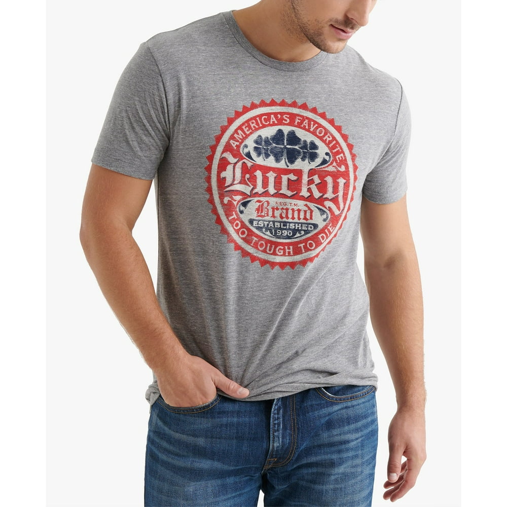 Lucky Brand TShirts Men TShirt Small Lucky Circles Logo Graphic Tee