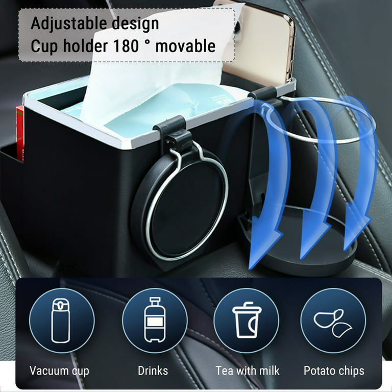 Car Armrest Storage Box Water Cup Holder,New Car Seat Organizer with Cup  Holder, Multifunctional Car Console Side Organizer for Water Cup Paper  Towels