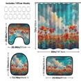 thumbnail image 4 of 4-Piece Bathroom Set with Waterproof Shower Curtain with Non-Slip Bath Mat, U-Shaped Mat & Toilet Lid Cover Beautiful Flower Field, 4 of 8