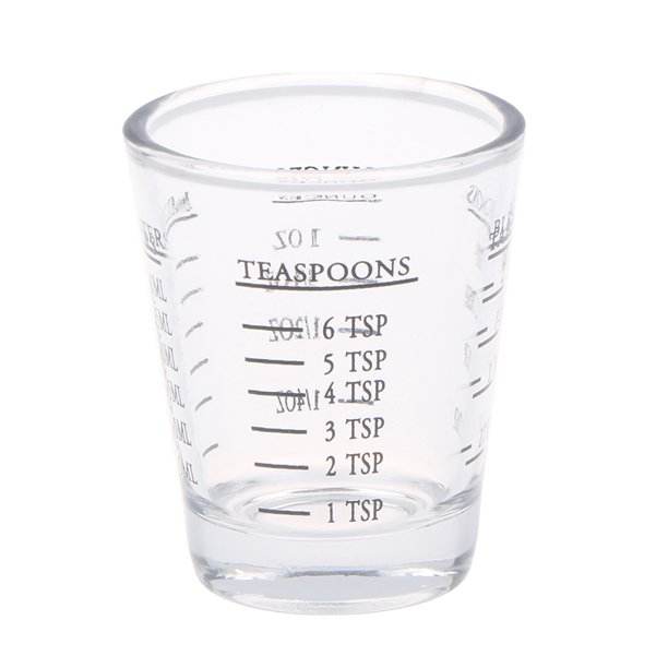 (Black)1Pc 30 ML Glass Measuring Cup With Scale Shot Glass Liquid Glass