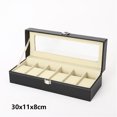 thumbnail image 1 of 3/6/12 Slot PU Leather Watch Display Case Black Men's Watch Organizer Box, 1 of 6