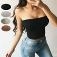 thumbnail image 3 of Sexy Women Off Shoulder Crop Tops Elastic Strapless Bandeau Tube Tops Shirt, 3 of 3