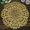 thumbnail image 5 of Gold Wood Carved Trivet Round Placemats for Dining Table Heat Resistant Easy to Care Table Mats Kitchen and Décor Set of 2 Pieces, 5 of 7