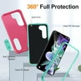 thumbnail image 3 of JTCASES Compatible with Samsung Galaxy S23 Case Heavy Duty Protective Rugged Phone Case, Full Body Anti-dust Shockproof Drop Proof Armor Durable Cover for Galaxy S23 6.1 inch, Rose/Mint, 3 of 10