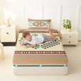 thumbnail image 4 of jejeloiu Aztec Tribal Twin Sheets,Geometric Pattern Bedding For Boys,Beige Brown,3pcs,1 Fitted Sheet and 1 Pillowcase, 4 of 6