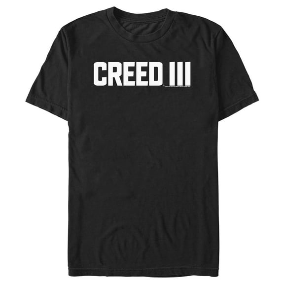Men's Creed III Movie Logo White  Graphic Tee Black 3X Large