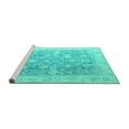 thumbnail image 2 of Ahgly Company Machine Washable Indoor Round Oriental Turquoise Blue Traditional Area Rugs, 5' Round, 2 of 4