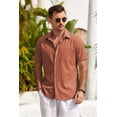 thumbnail image 5 of COOFANDY Mens Short Sleeve Button Down Shirts Casual Cotton Beach Summer Linen Textured Shirts?, 5 of 6