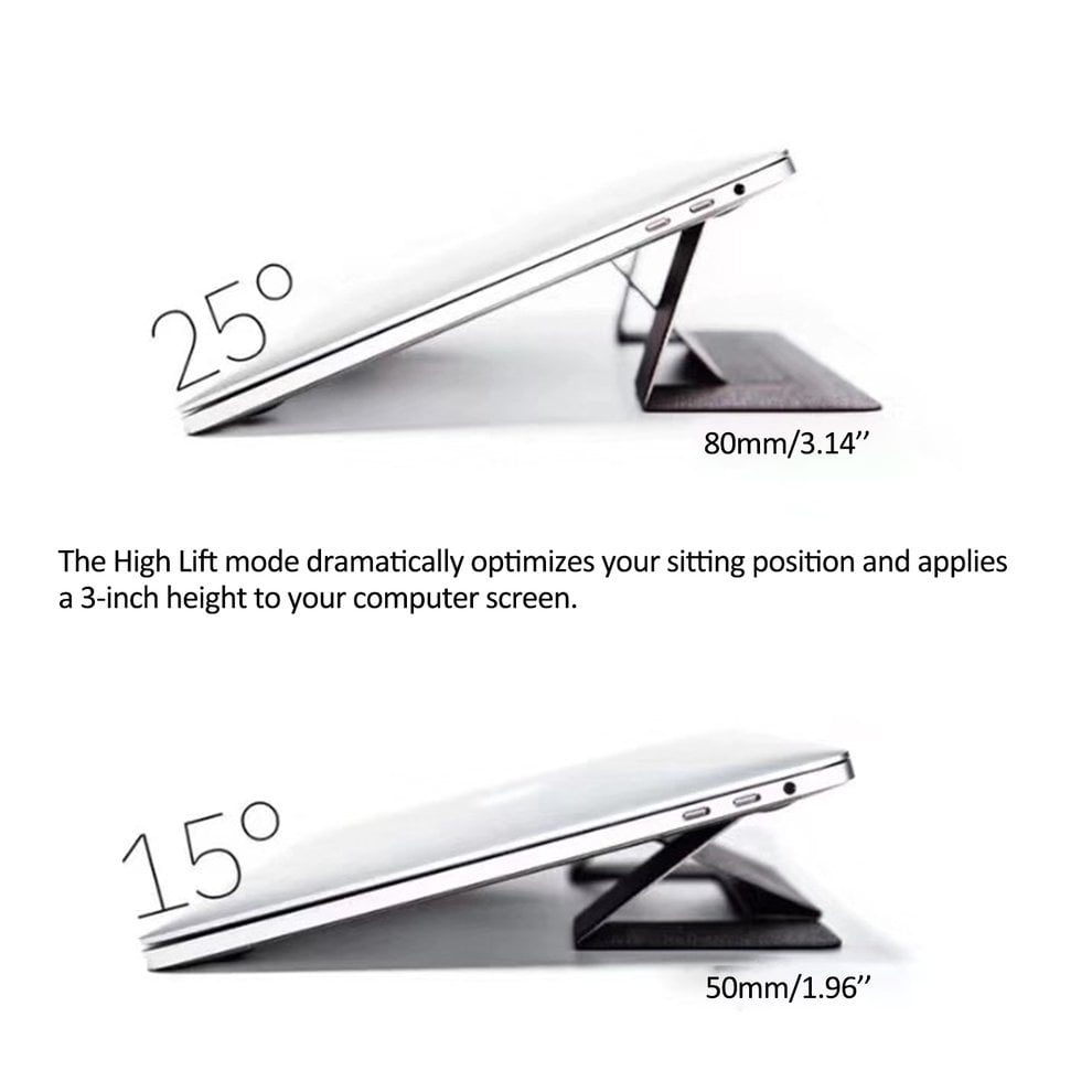 Black 2019 New Portable Lightweight Computer Stand for MacBook Invisible Adjustable Laptop Stand up to 15.6 Laptop with Two Elevation Adjustments iPad
