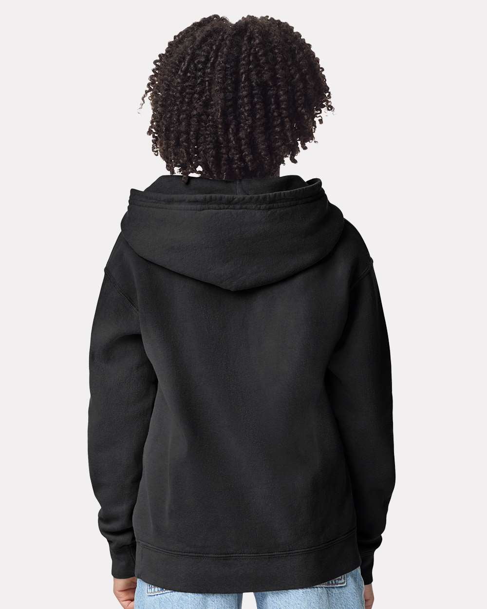 Comfort Colors 1467Y Garment-Dyed Youth Lightweight Fleece Hooded Sweatshirt-Black-S