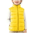 thumbnail image 7 of Light Down Puffer Vest for Girls Boys Stand Collar Full-zip Jacket Sleeveless Winter Cotton Outerwear 2-11 Years (10Y, Yellow), 7 of 7