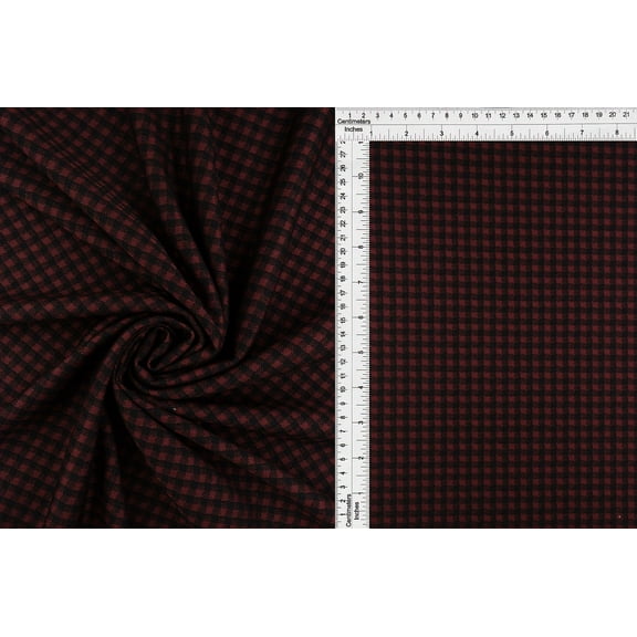 Fabric Selection  Inc  81% Polyester  16% Rayon Double Knit Plaid 3 Yard Pret cut  burgundy/black