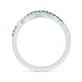 thumbnail image 2 of Angara Natural 0.48 Ct. Emerald with Diamond Knot Ring in 14K White Gold for Women (Ring Size: 3.5), 2 of 8