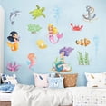 thumbnail image 3 of Adhesivo de pared TUNC con patrón de sirenas de animales marinos decoración para sala de estar dormitorio Sencillez, 3 of 5